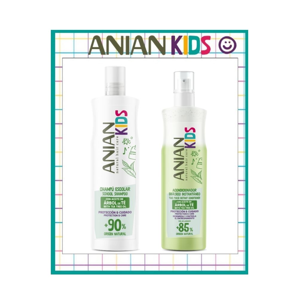  Kit Escolar Anian Árbol de Té Shampoo más Acondicionador Bifásico Anian P511244 