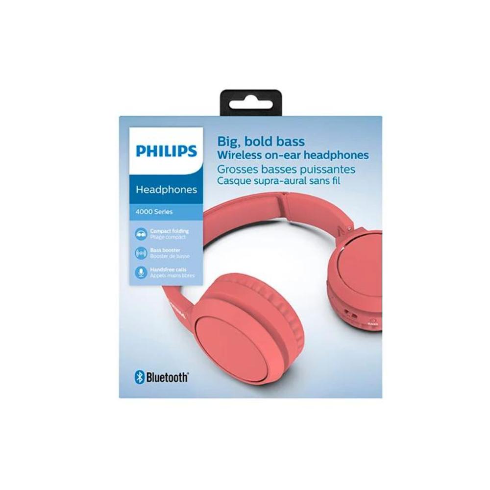  Audífonos Philips inalámbricos supraurales TAH4205 Rojo                                                                                                             