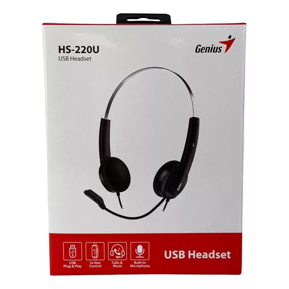 Audifono Genius HS-220U con microfono Black USB