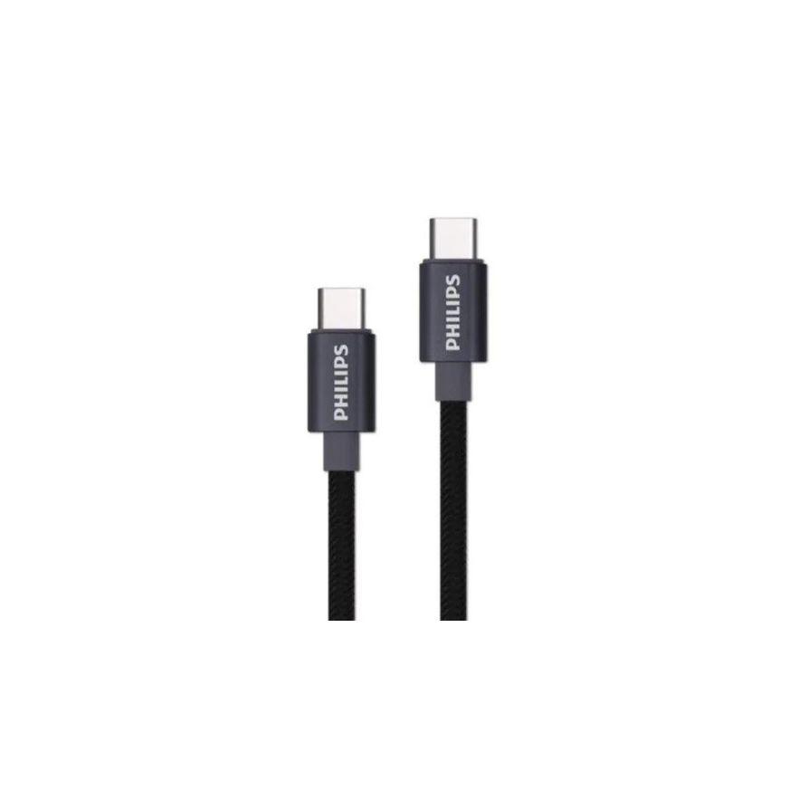 Cable Philips de datos USB-C to USB-C 1.2 metros DLC5533 - Negro