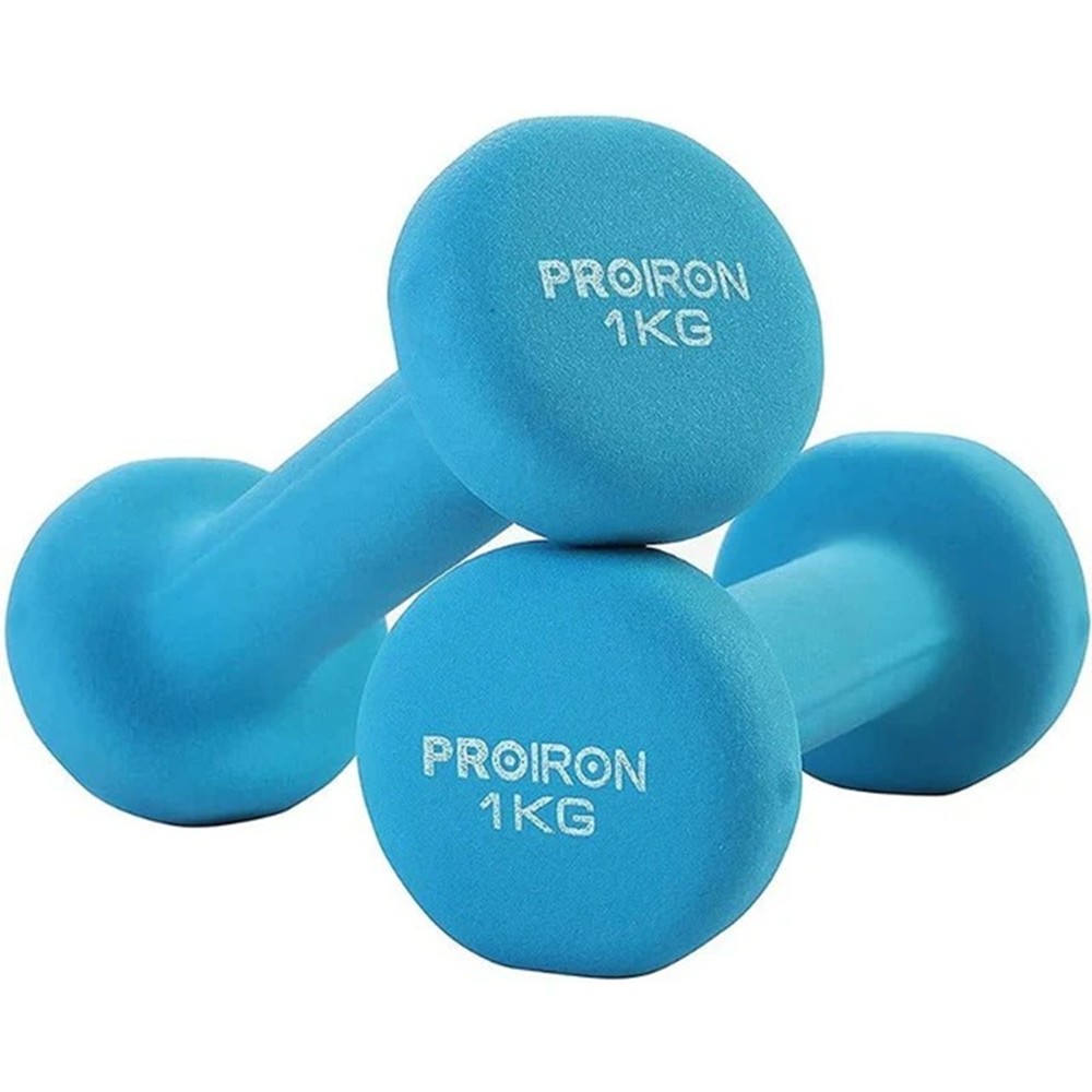 Mancuernas de Neopreno PROIRON (Par) celeste 1 kg. PRKNED01KB