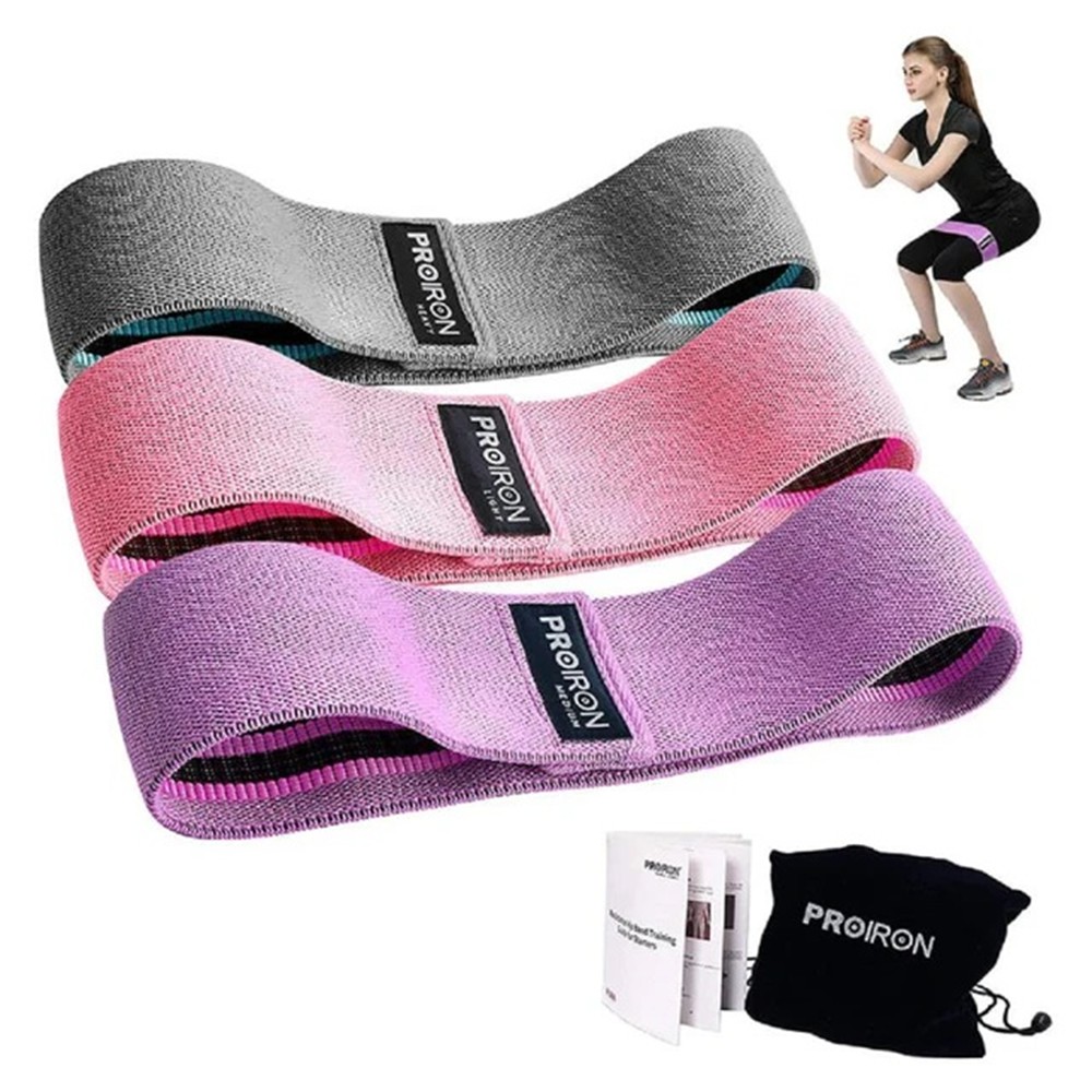 Set de 3 Bandas Elásticas de Resistencia de Tela PROIRON PRO-TD01-4