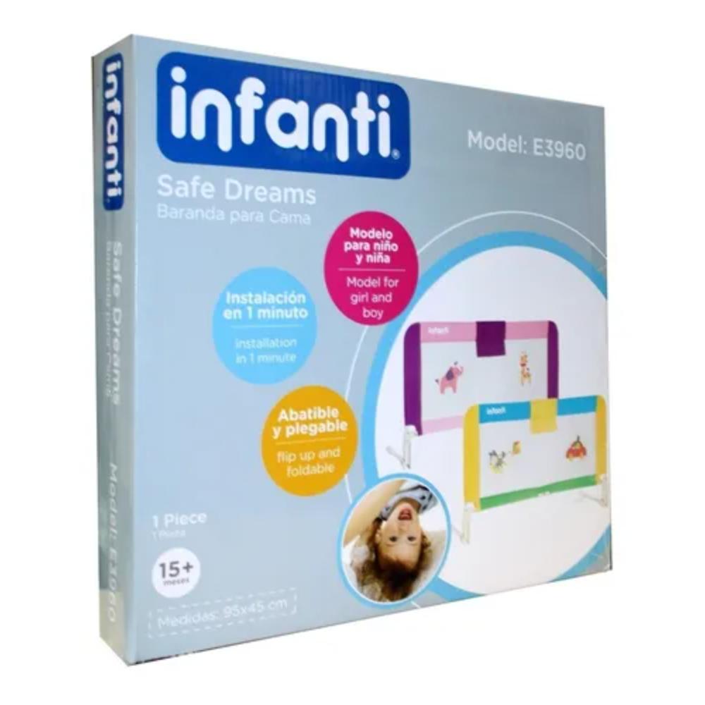 Baranda De Cama Infanti Safe Dreams Pond Girl Seguridad Color Blanco con Rosa Blanco con Rosa