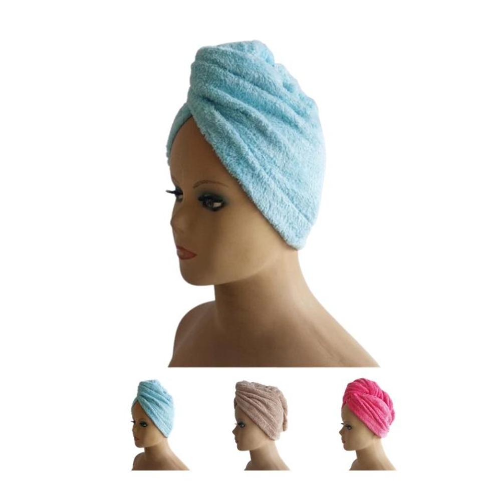 Set x 3 Turbantes de Microfibra Talla Única Agua-Beige-Fucsia TUTWE6625SET5