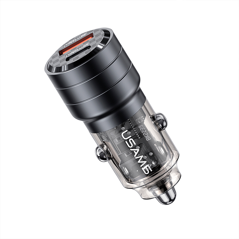 Cargador celular para Auto rápido USAMS USB+C 95W Negro 6958444904511