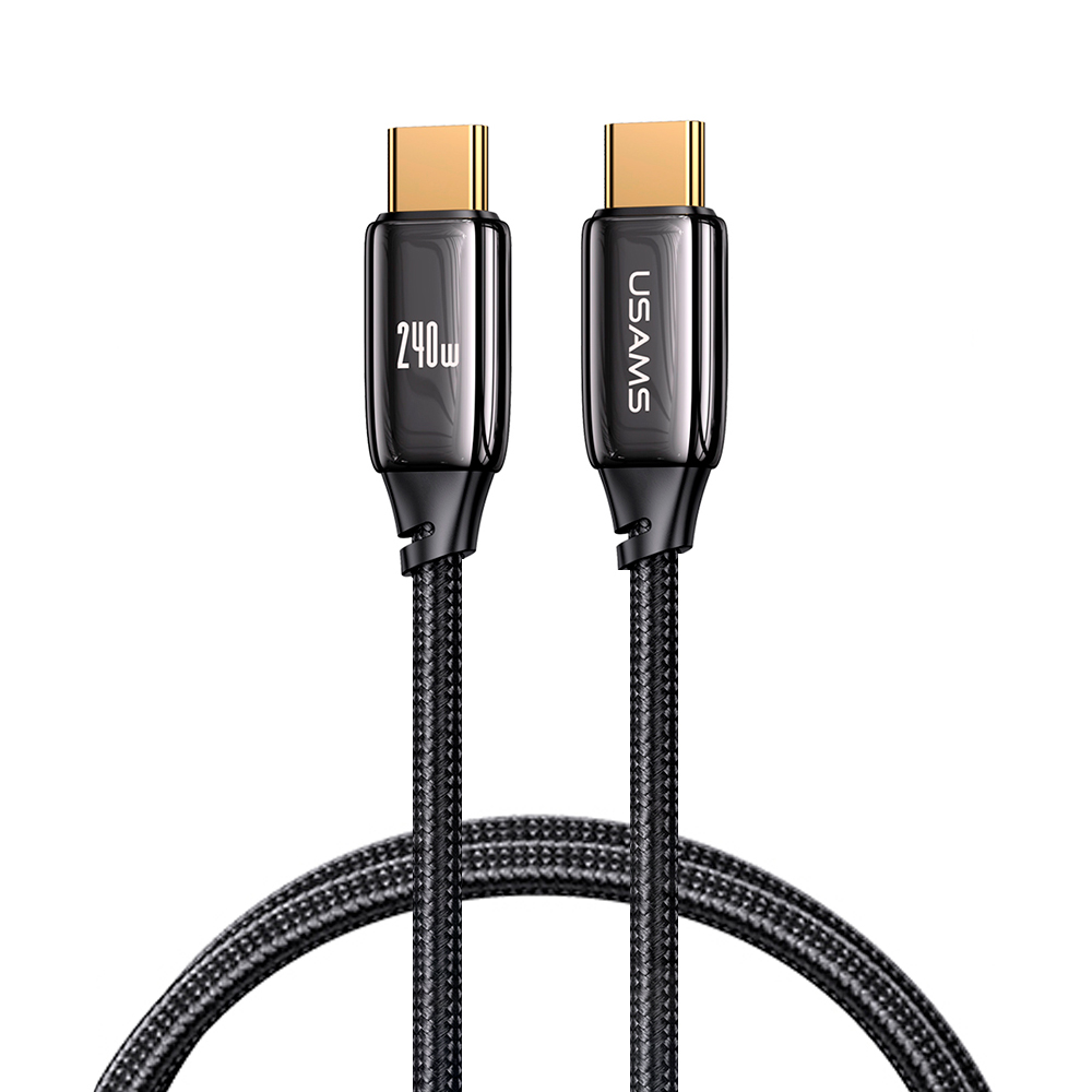 Cable celular carga rápida Type-C a Type-C 240W 2m Negro U82 USAMS 6958444901480