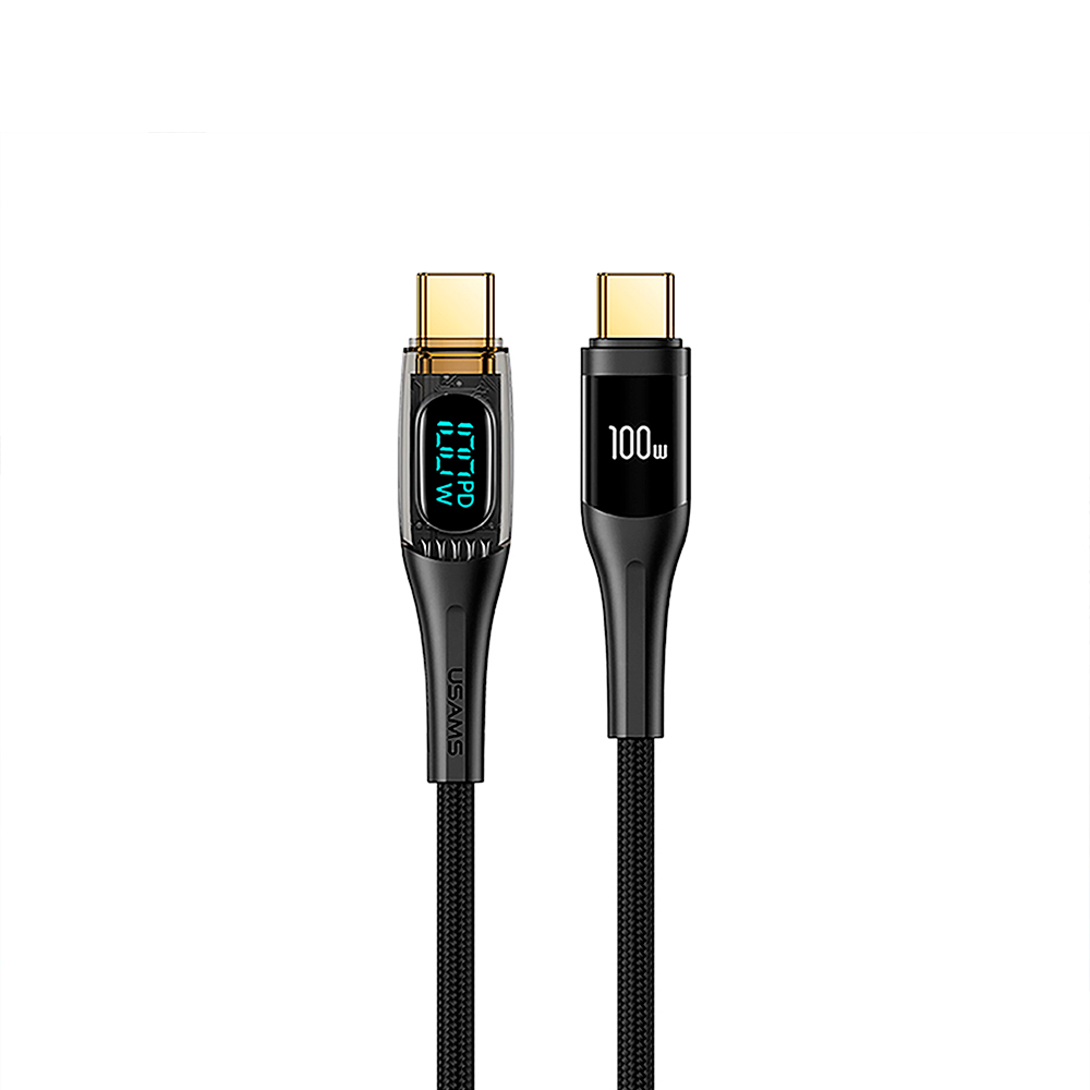 Cable celular rápido USAMS TypeC a TypeC 100w Digital 1.2m Negro 6958444902609