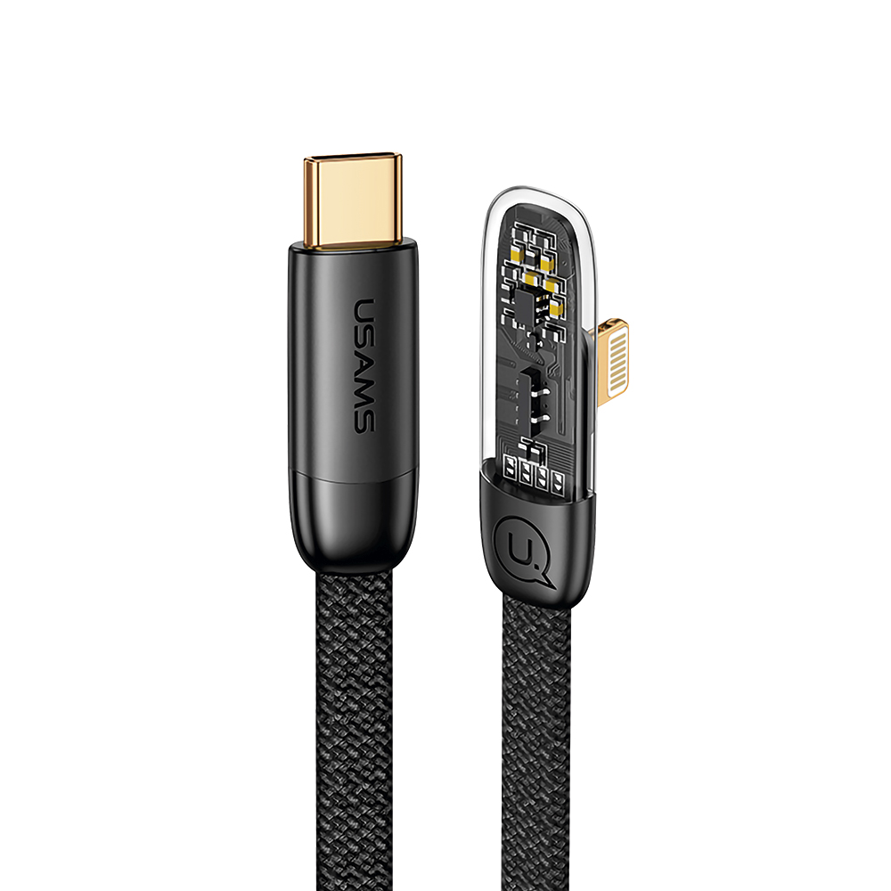 Cable celular rápido USAMS Type-C a iPhone PD20w 1.2m Negro 6958444902357