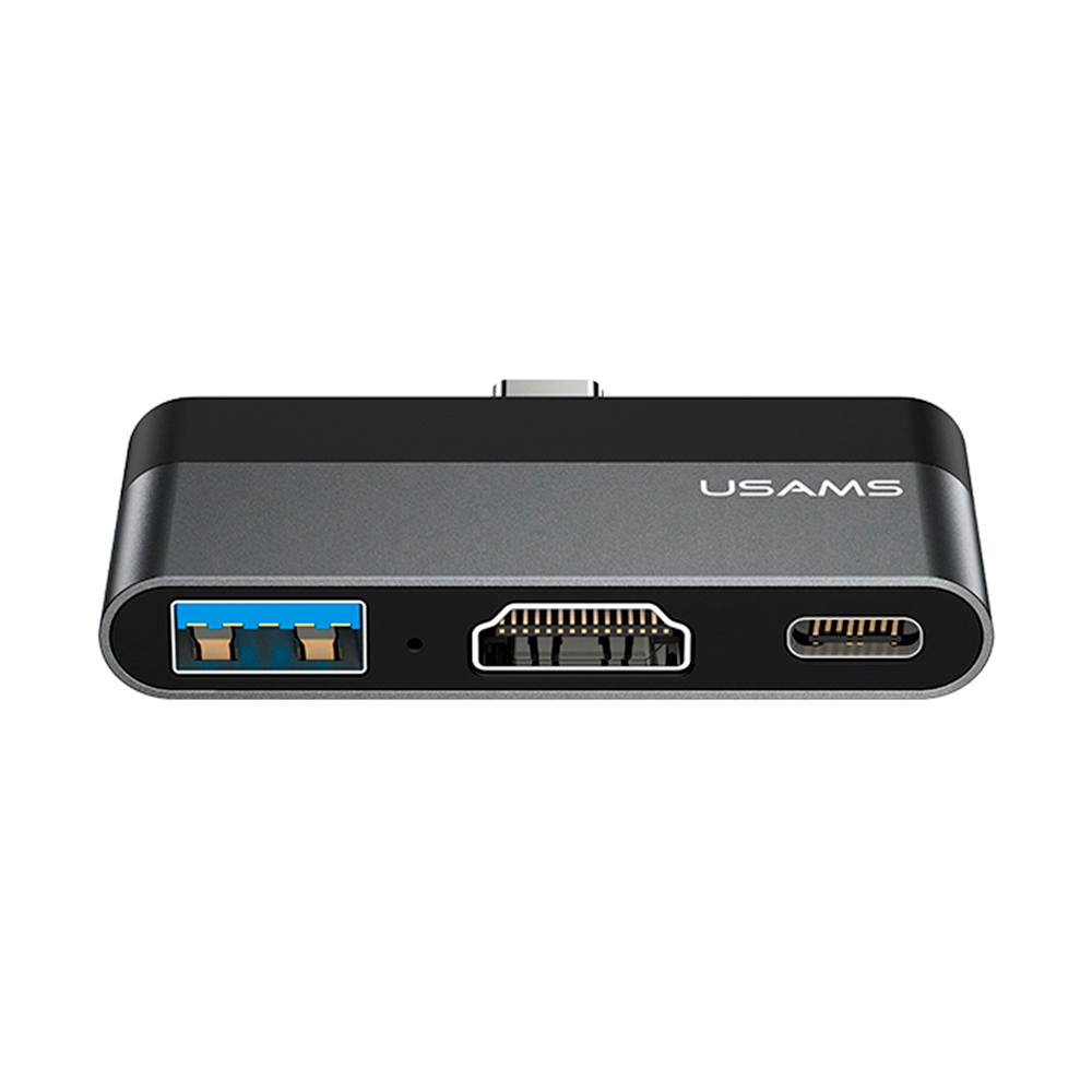Adaptador Type-C Mini HUB USAMS a Type-C + USB 3.0 + HDMI 6958444945637