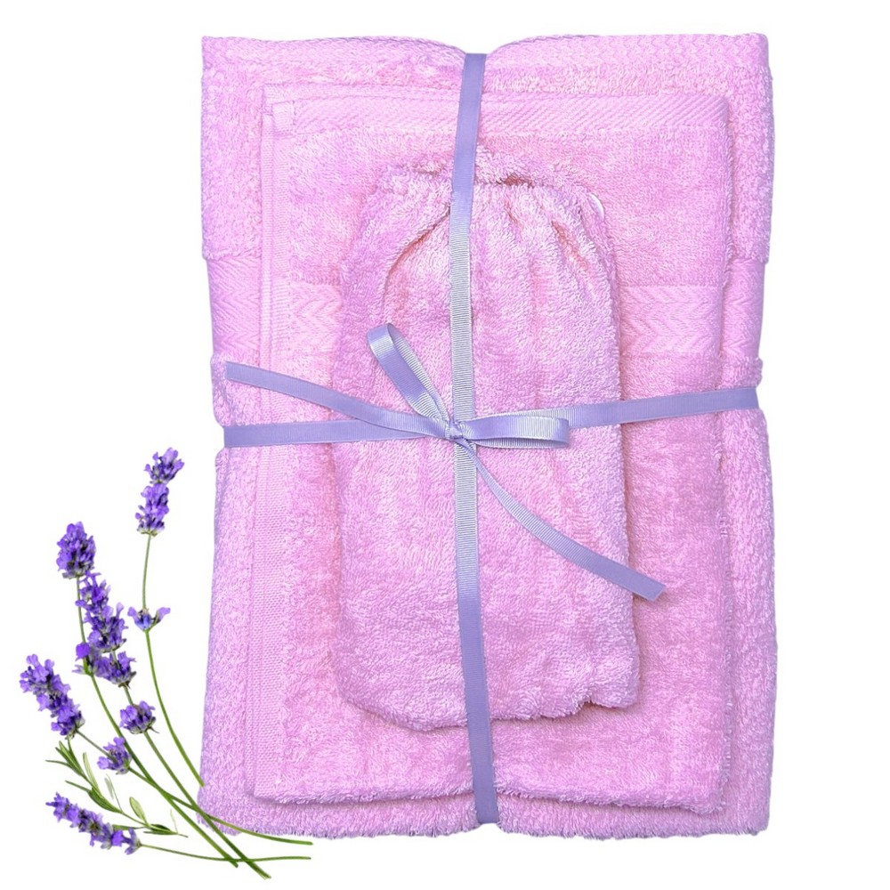 Set de Toallas con Turbante 3 Piezas Suavissa Rosado - SUAV002